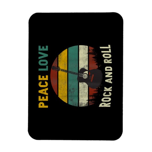Peace Liebe & Rock & Roll Guitarist V Magnet (Vertikal)