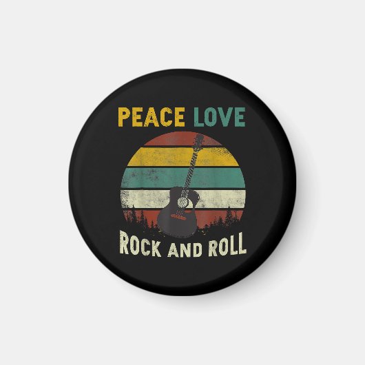 Peace Liebe & Rock & Roll Guitarist V Magnet (Vorne)