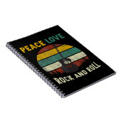 Peace Liebe & Rock & Roll Guitarist V Notizblock (Rechte Seite)