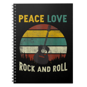 Peace Liebe & Rock & Roll Guitarist V Notizblock