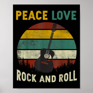 Peace Liebe & Rock & Roll Guitarist V Poster