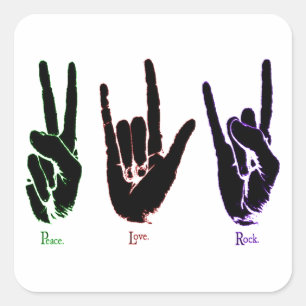Peace Liebe Rock Sign Language Sticker
