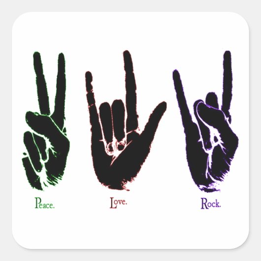 Peace Liebe Rock Sign Language Sticker (Vorderseite)