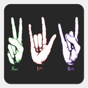 Peace Liebe Rock Sign Language Sticker