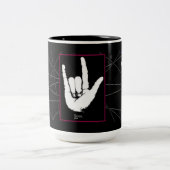Peace Liebe Rock Signs Schwarze Tasse (Mittel)