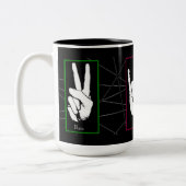 Peace Liebe Rock Signs Schwarze Tasse (Links)