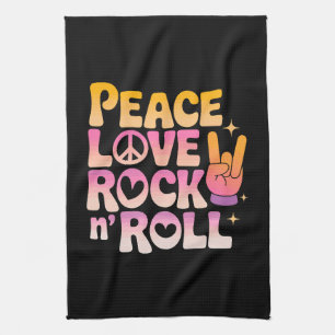 Peace Liebe Rock'n'Roll - Music-Inspiriert Typogra Geschirrtuch