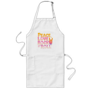 Peace Liebe Rock'n'Roll - Music-Inspiriert Typogra Lange Schürze