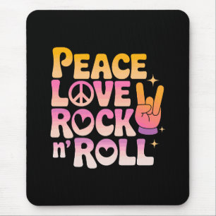 Peace Liebe Rock'n'Roll - Music-Inspiriert Typogra Mousepad