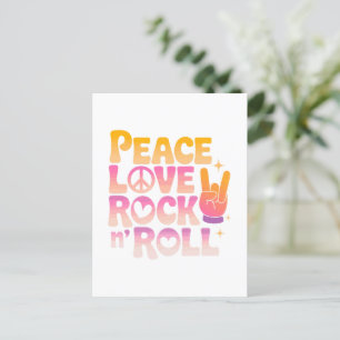 Peace Liebe Rock'n'Roll - Music-Inspiriert Typogra Postkarte