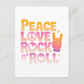 Peace Liebe Rock'n'Roll - Music-Inspiriert Typogra Postkarte (Vorderseite)
