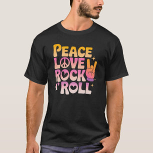 Peace Liebe Rock'n'Roll - Music-Inspiriert Typogra T-Shirt