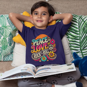 Peace Liebe RocknRoll Retro 70er Vintag Psychedeli T-Shirt