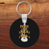 Peace Liebe Rock'n'Roll Schlüsselanhänger (Vorderseite)