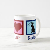 Peace Liebe Rodeo Country Western Kaffeetasse (VorderseiteRechts)
