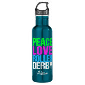 Peace Liebe Roller Derby Edelstahlflasche (Vorderseite)