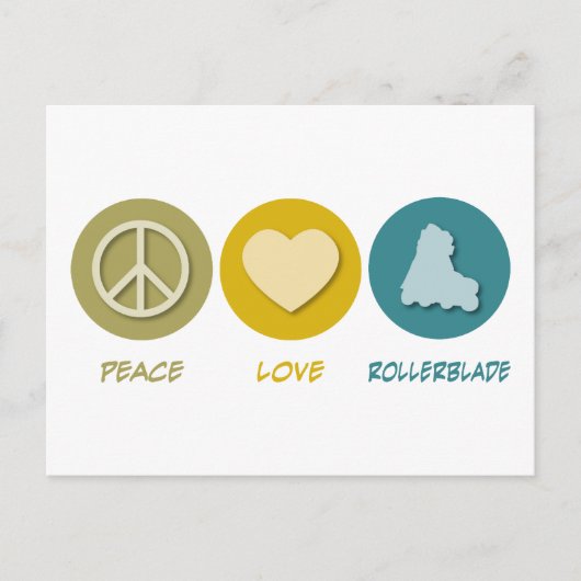 Peace Liebe Rollerblade Postkarte (Vorderseite)