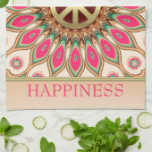 Peace Liebe Rosa Sonnenblumenmatte Küchentuch (Gefaltet)