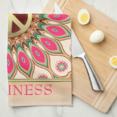 Peace Liebe Rosa Sonnenblumenmatte Küchentuch (Viertel Falte)