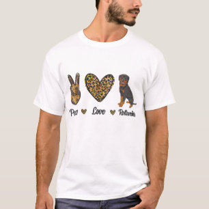 Peace Liebe Rottweiler Lover Pet Dog Welpe Owner L T-Shirt