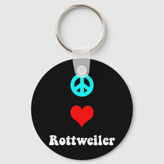Peace Liebe Rottweiler Schlüsselanhänger (Vorderseite)