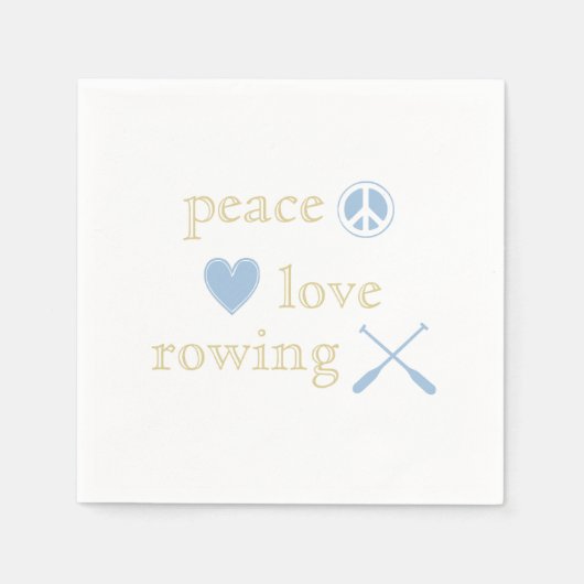 Peace Liebe Rowing Crew mit Cross Oars Paper Party Serviette (Vorderseite)