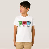 Peace Liebe Rugby Kids T-Shirt (Vorne ganz)