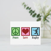 Peace Liebe Rugby Player Postkarte (Stehend Vorderseite)