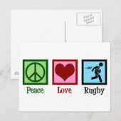 Peace Liebe Rugby Player Postkarte (Vorne/Hinten)