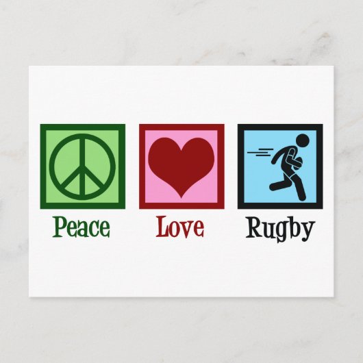 Peace Liebe Rugby Player Postkarte (Vorderseite)