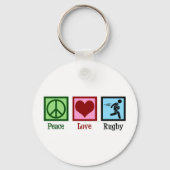 Peace Liebe Rugby Schlüsselanhänger (Vorderseite)