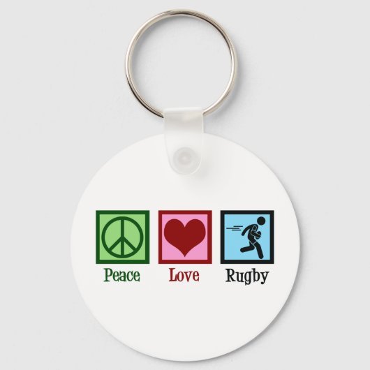 Peace Liebe Rugby Schlüsselanhänger (Vorderseite)