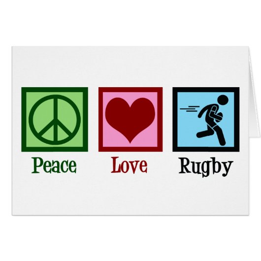 Peace Liebe Rugby Team Holiday Card (Vorderseite (Horizontal))