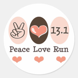 Peace Liebe Run 13.1 Half Marathon Sticker