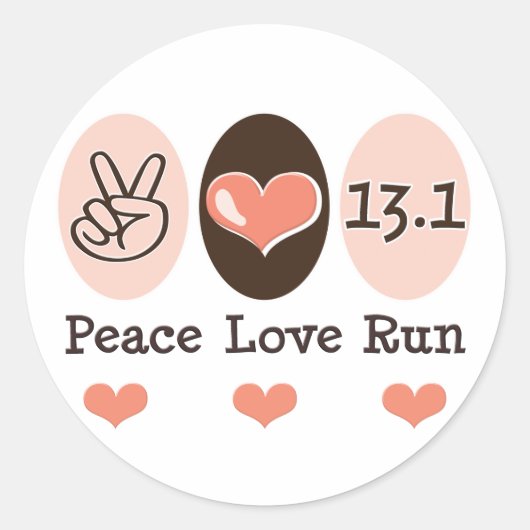 Peace Liebe Run 13.1 Half Marathon Sticker (Vorderseite)