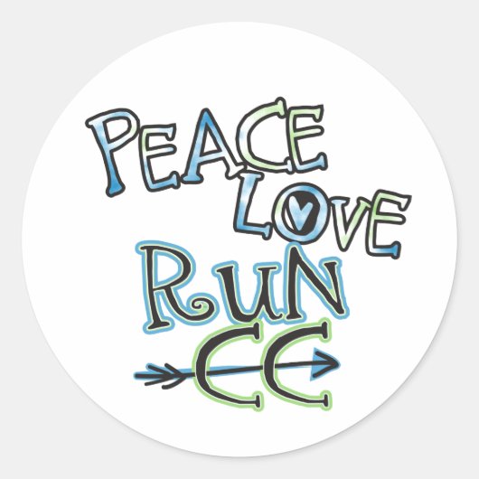 PEACE LIEBE RUN CC - länderübergreifende Aufkleber (Vorderseite)