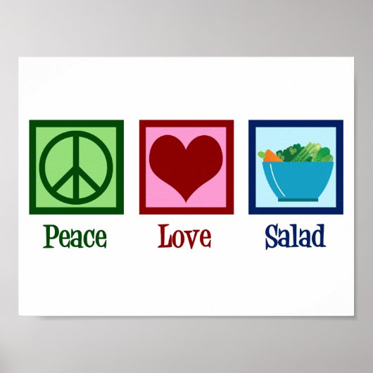 Peace Liebe Salads Niedlich Salad Bar Poster (Vorne)