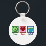 Peace Liebe Salads Niedlich Salad Bar Schlüsselanhänger<br><div class="desc">Peace Liebe Salads. Ein niedliches Salat-Lieblingsgeschenk.</div>