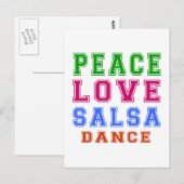 Peace Liebe Salsa Tance Postkarte (Vorne/Hinten)