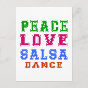 Peace Liebe Salsa Tance Postkarte
