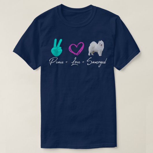 Peace Liebe Samoyed Funny Dog Owner T-Shirt (Design vorne)