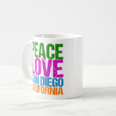 Peace Liebe San Diego Kaffeetasse (Vorderseite Links)