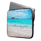 Peace Liebe Sandy Feet Hawaii Tropical Beach Foto Laptopschutzhülle (Vorderseite Links)