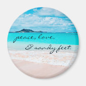 Peace Liebe Sandy Feet Hawaii Tropical Beach Foto Magnet (Vorne)