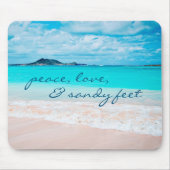 Peace Liebe Sandy Feet Hawaii Tropical Beach Foto Mousepad (Vorne)