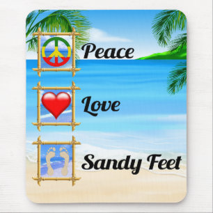 Peace Liebe Sandy Feet Mousepad