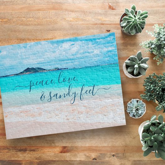 Peace Liebe Sandy Feet Tropical Hawaii Beach Foto Puzzle