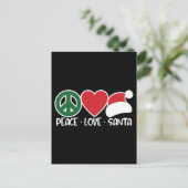 Peace Liebe Santa, Funny Christmas Season Geschenk Postkarte (Stehend Vorderseite)