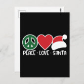 Peace Liebe Santa, Funny Christmas Season Geschenk Postkarte (Vorne/Hinten)