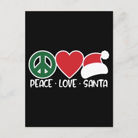 Peace Liebe Santa, Funny Christmas Season Geschenk Postkarte (Vorderseite)